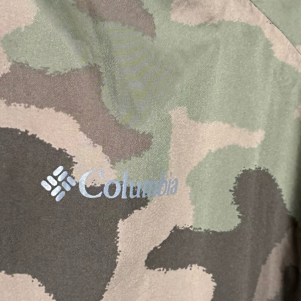 Columbia Camo Rain Jacket Mens XXL Lightweight Hooded Windbreaker Outdoor - Picture 4 of 10